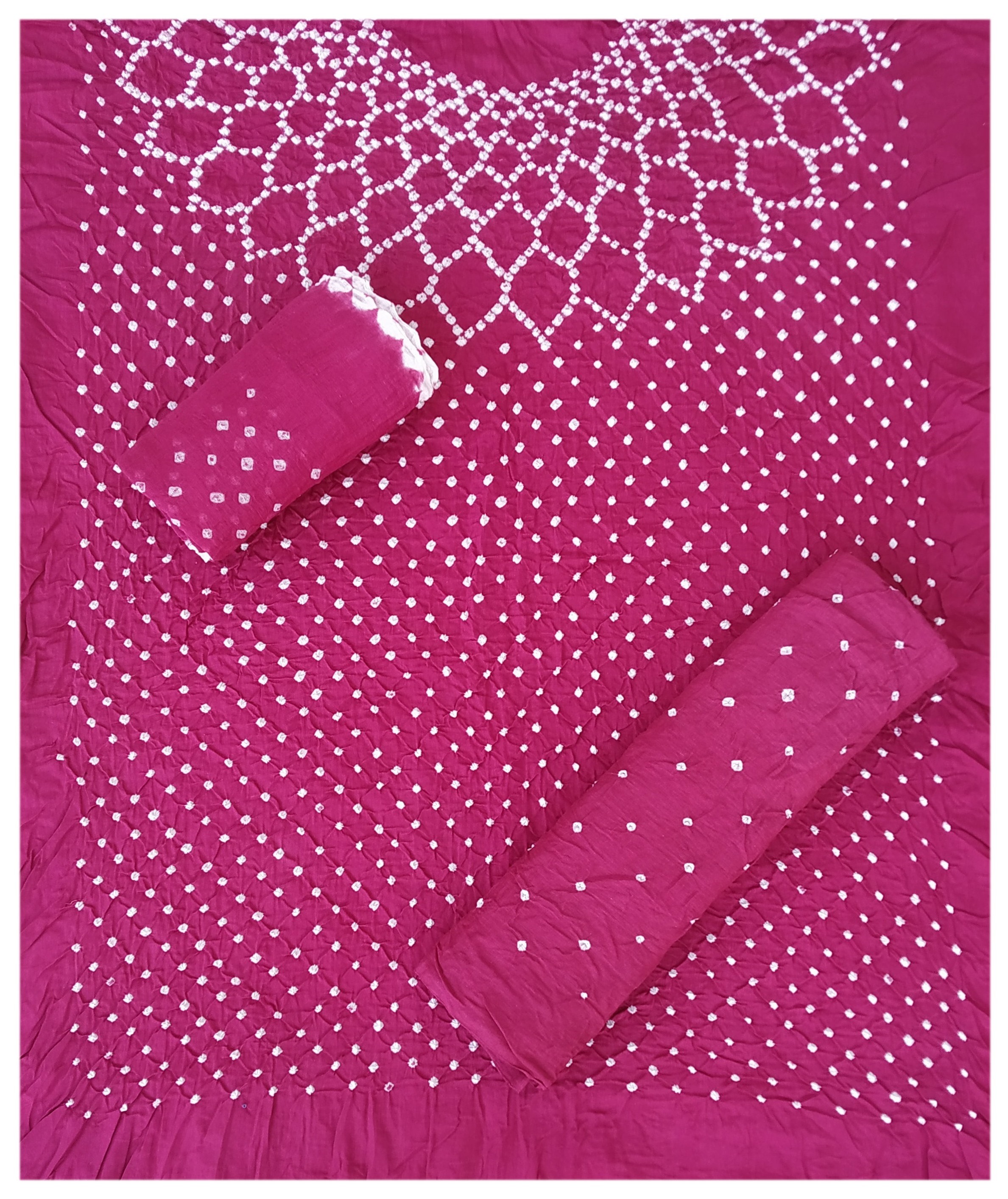 Dark Pink Bandhani Dress - AHVAN Handicrafts