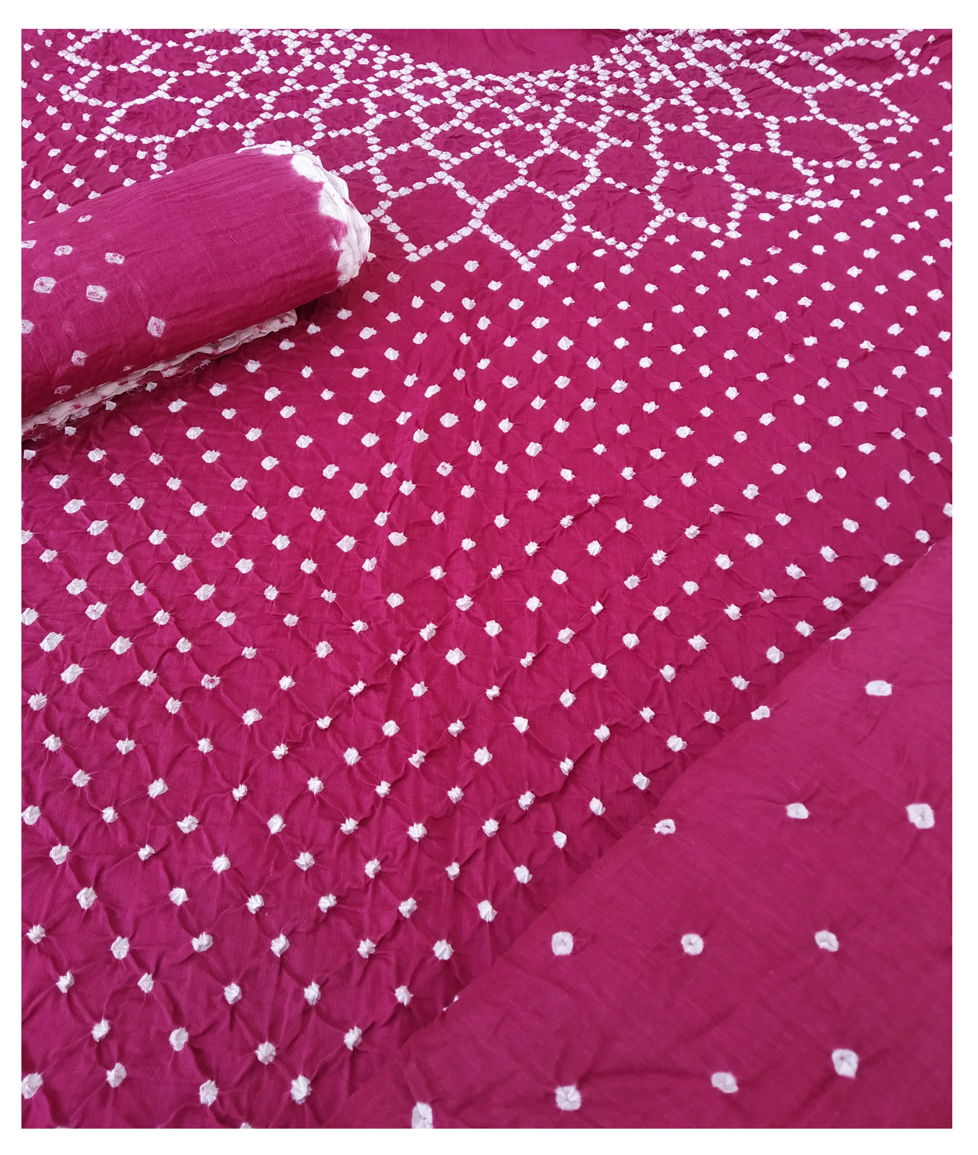 Dark Pink Bandhani Dress - AHVAN Handicrafts