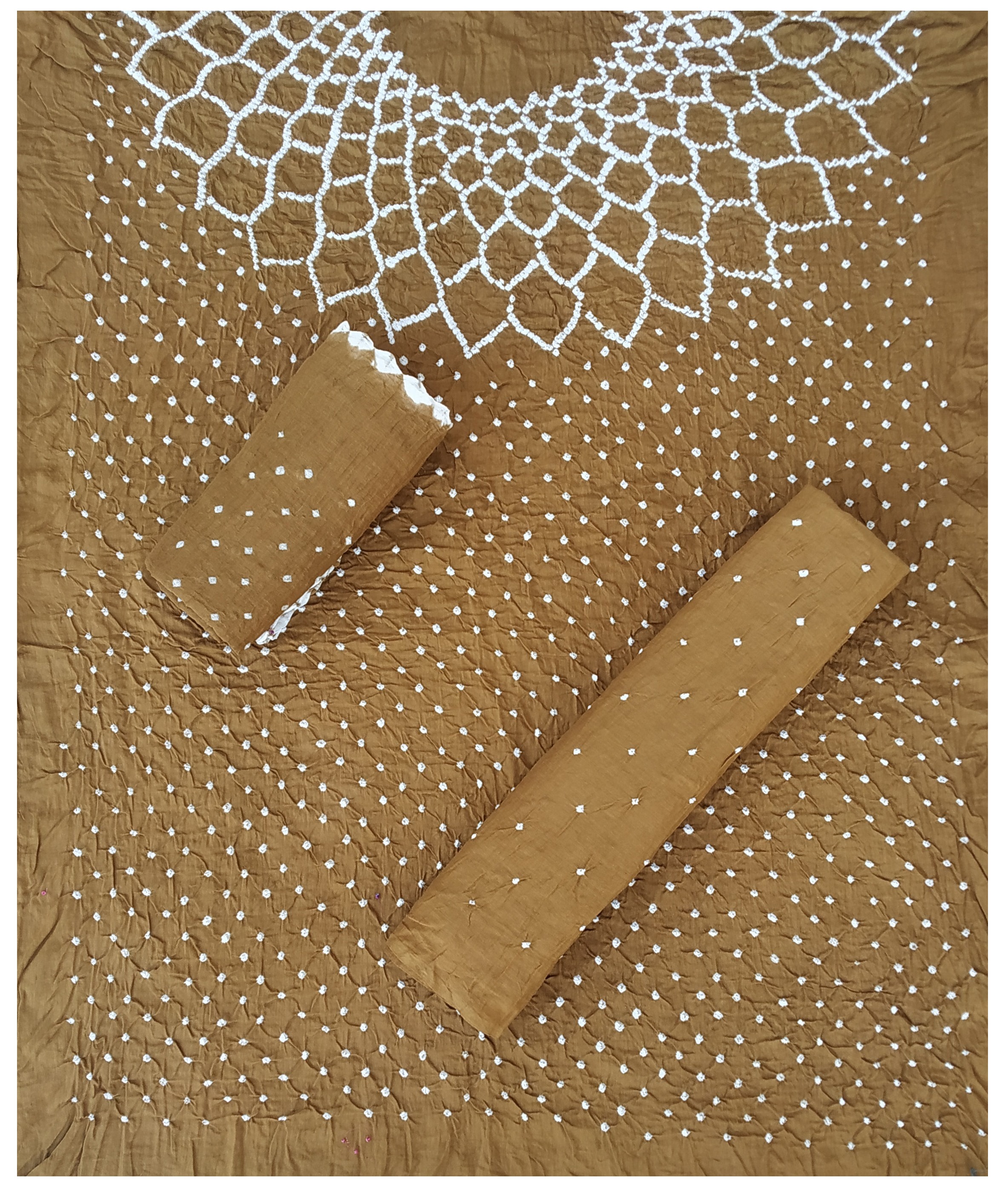 Khakhi Bandhani Dress - AHVAN Handicrafts