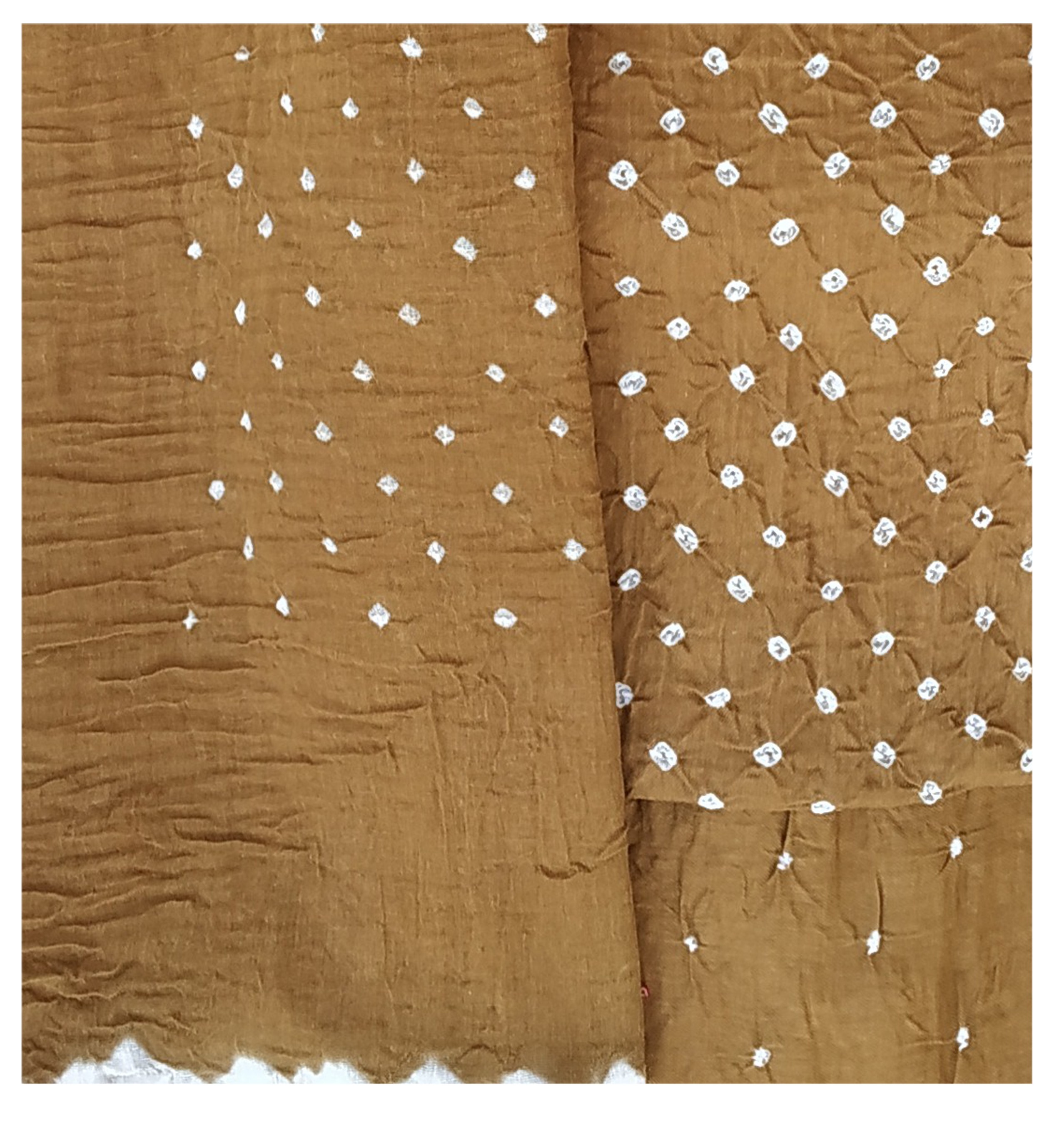 Khakhi Bandhani Dress - AHVAN Handicrafts