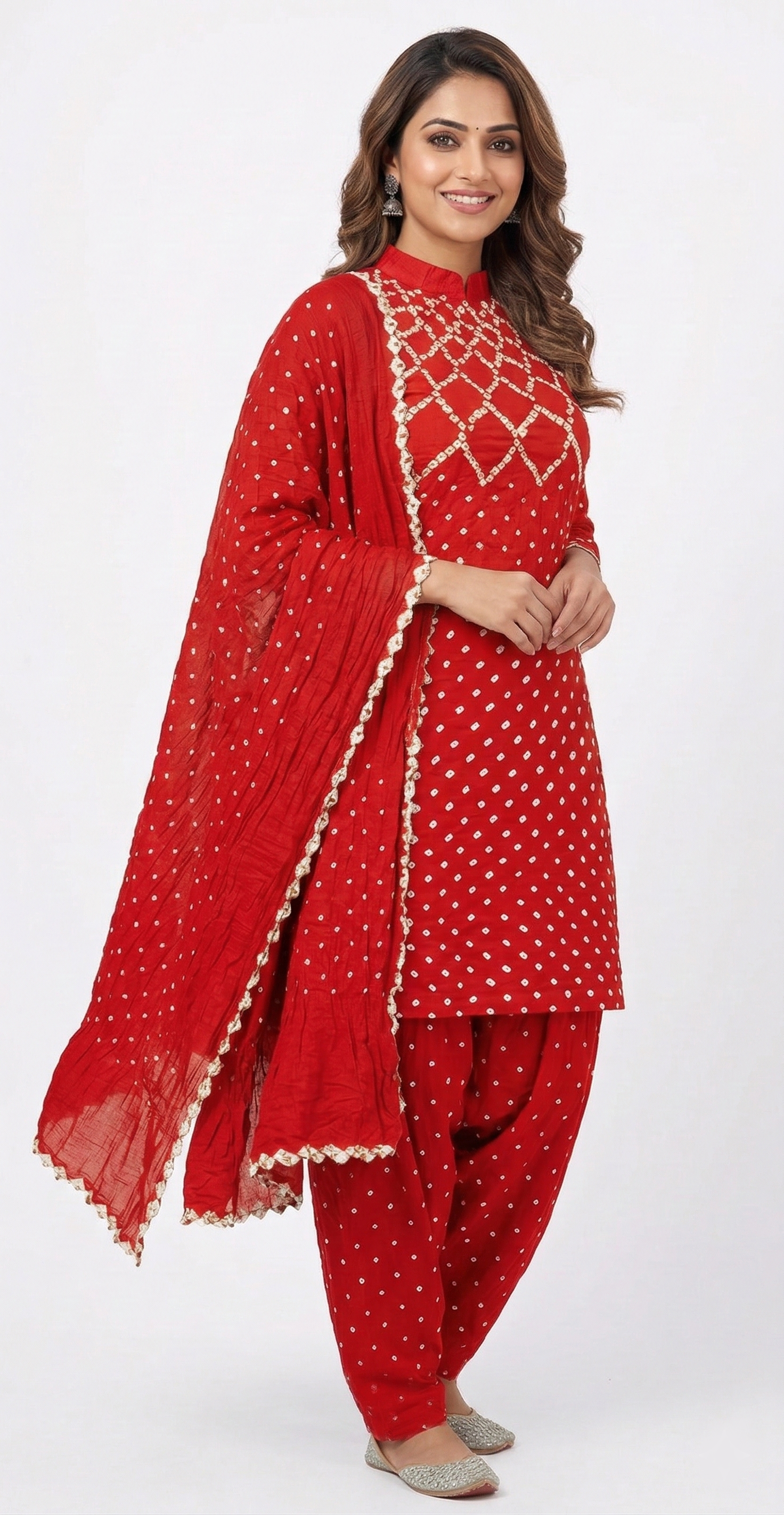 Orange Bandhani Dress Handmade from Bhuj Kutch Gujarat - AHVAN
