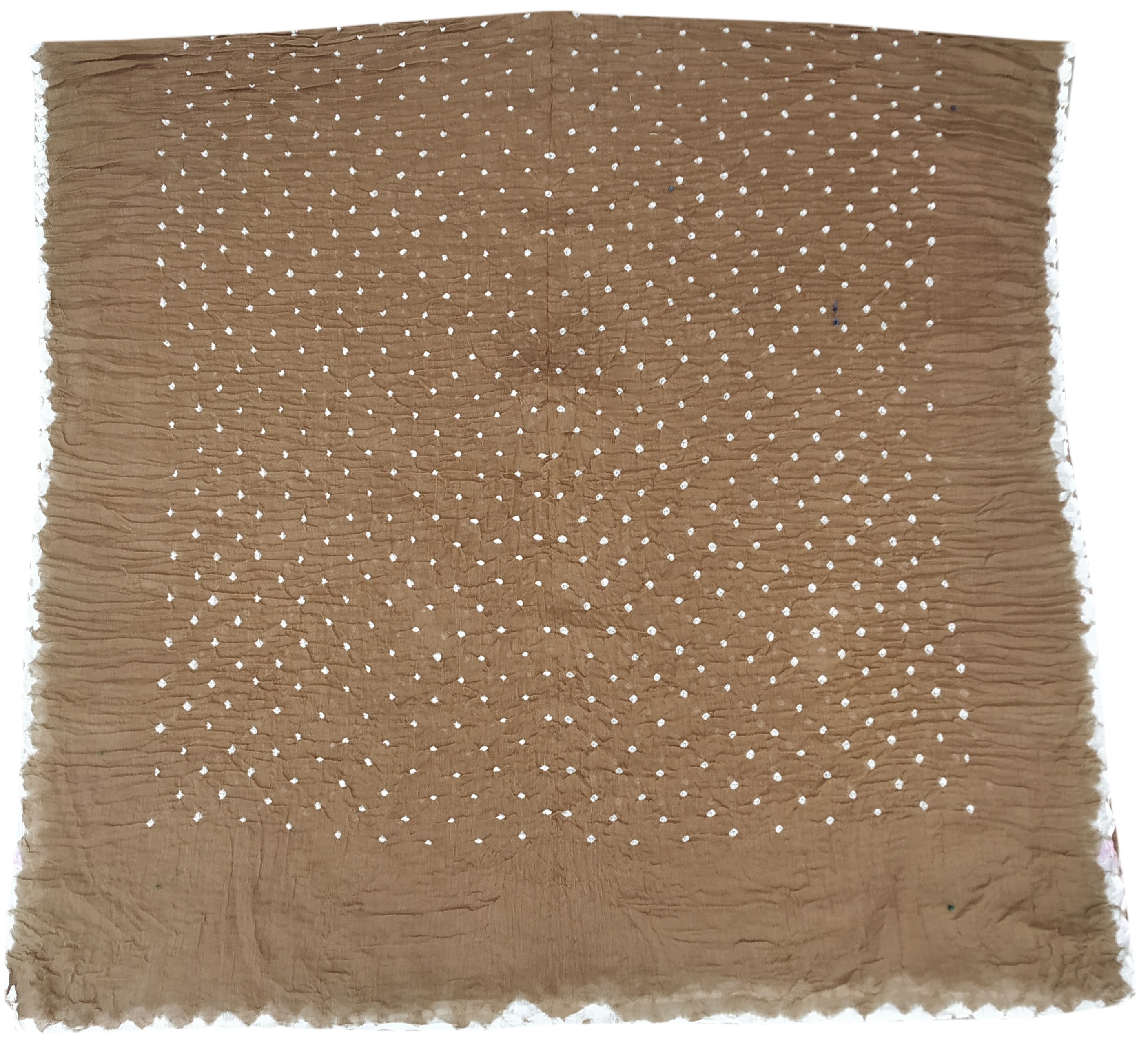 Light Khakhi Bandhani Dress - AHVAN Handicrafts