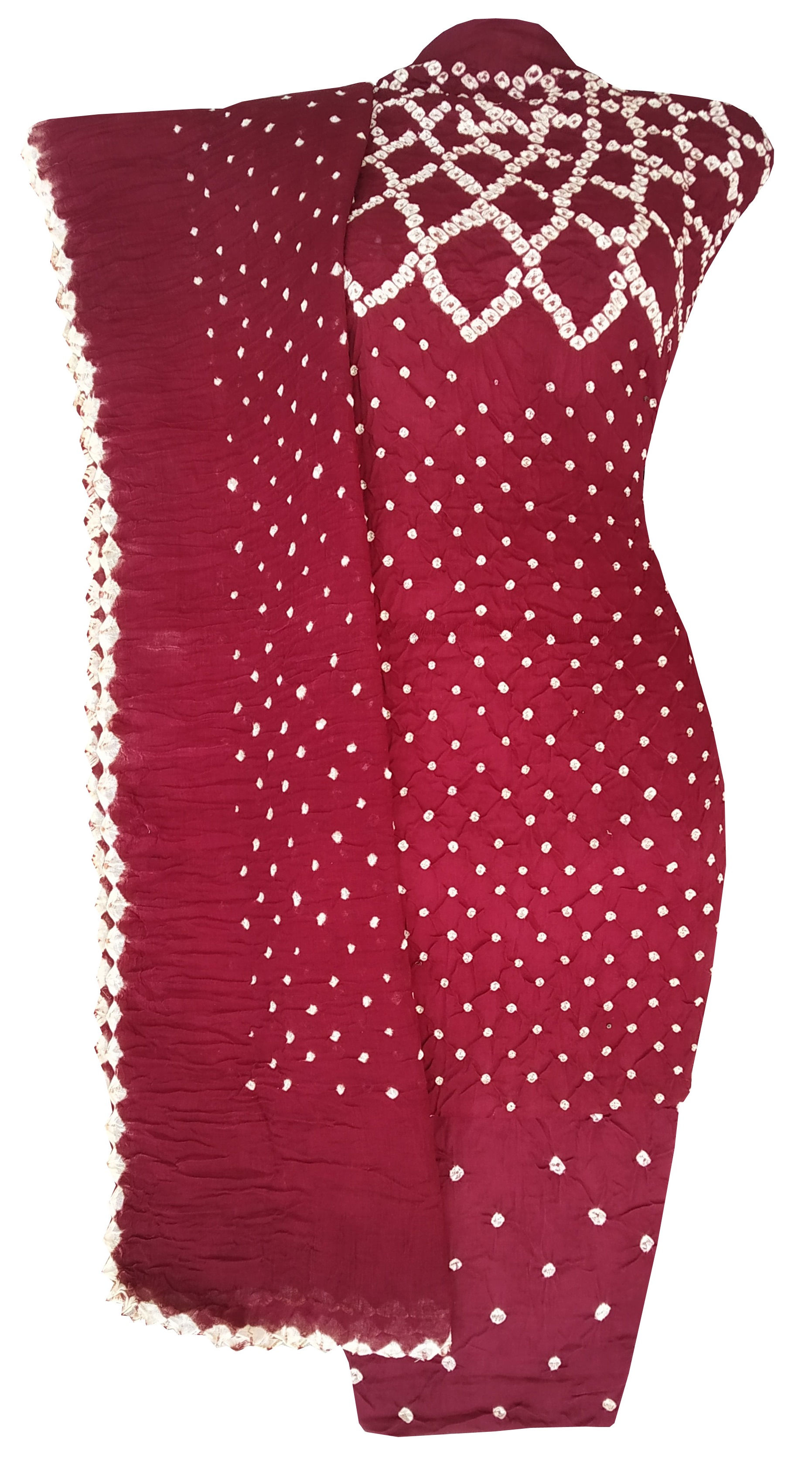 Maroon Bandhani Dress - AHVAN Handicrafts
