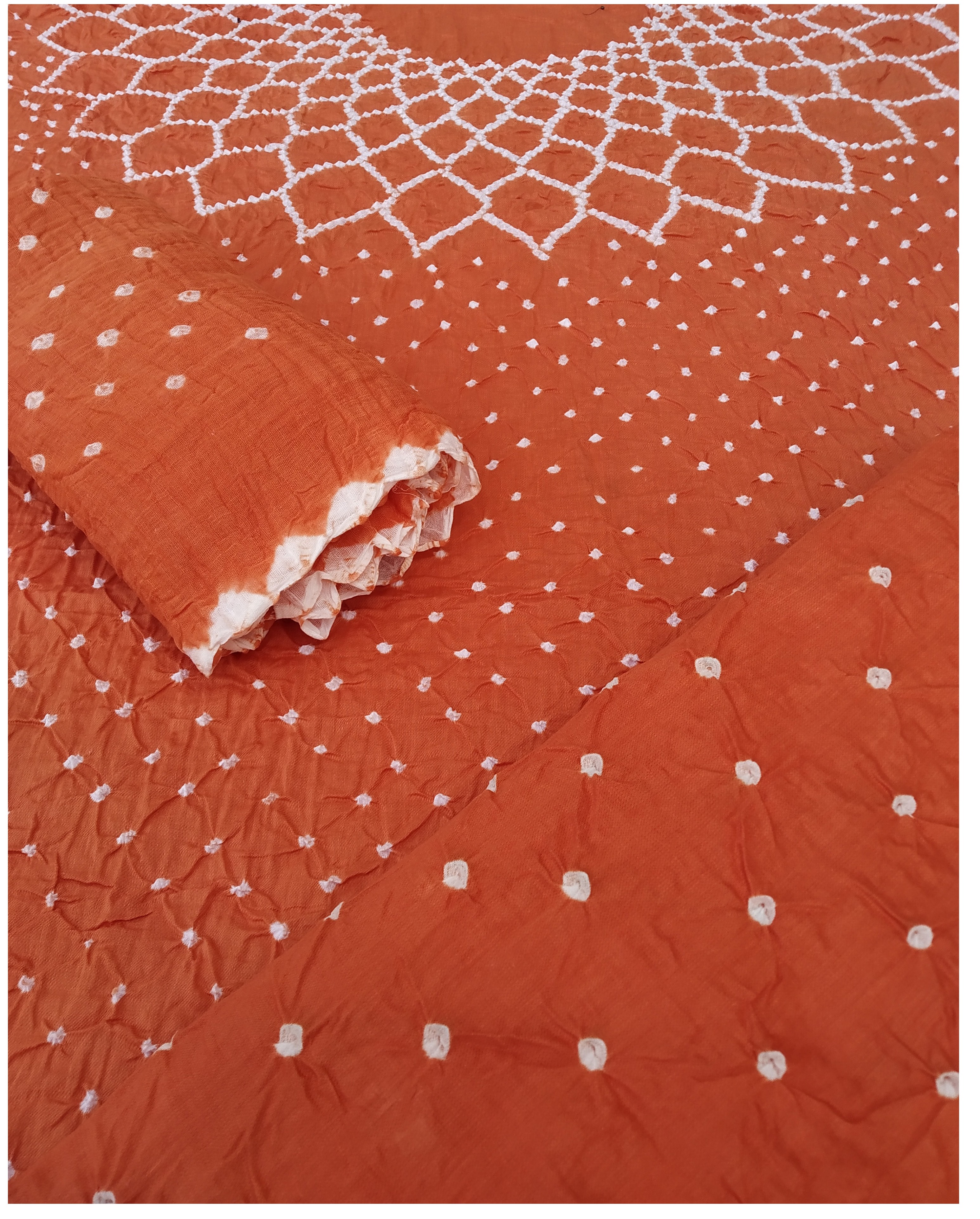 Peach Bandhani Dress - AHVAN Handicrafts