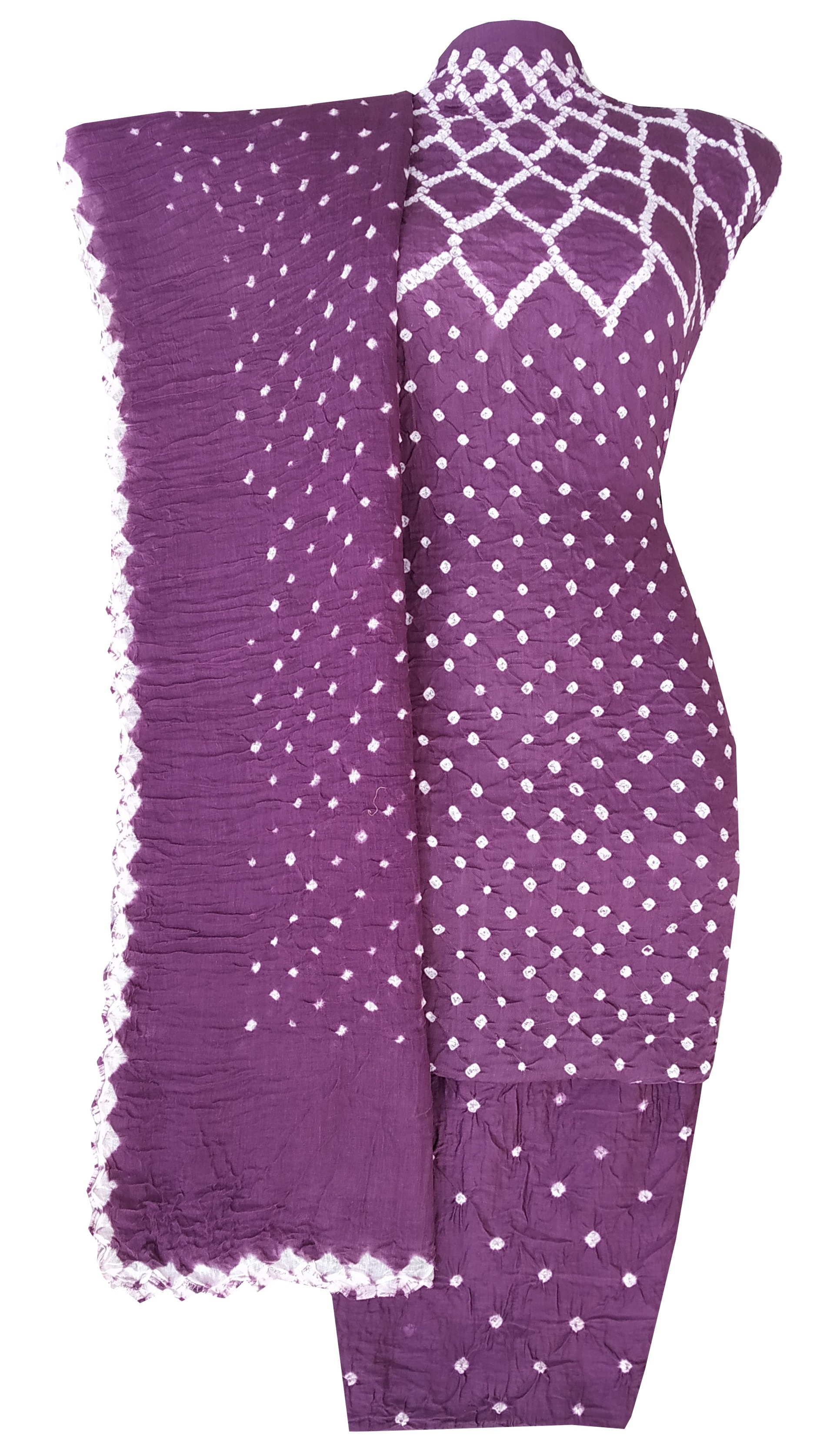 Dark Purple Bandhani Dress - AHVAN Handicrafts