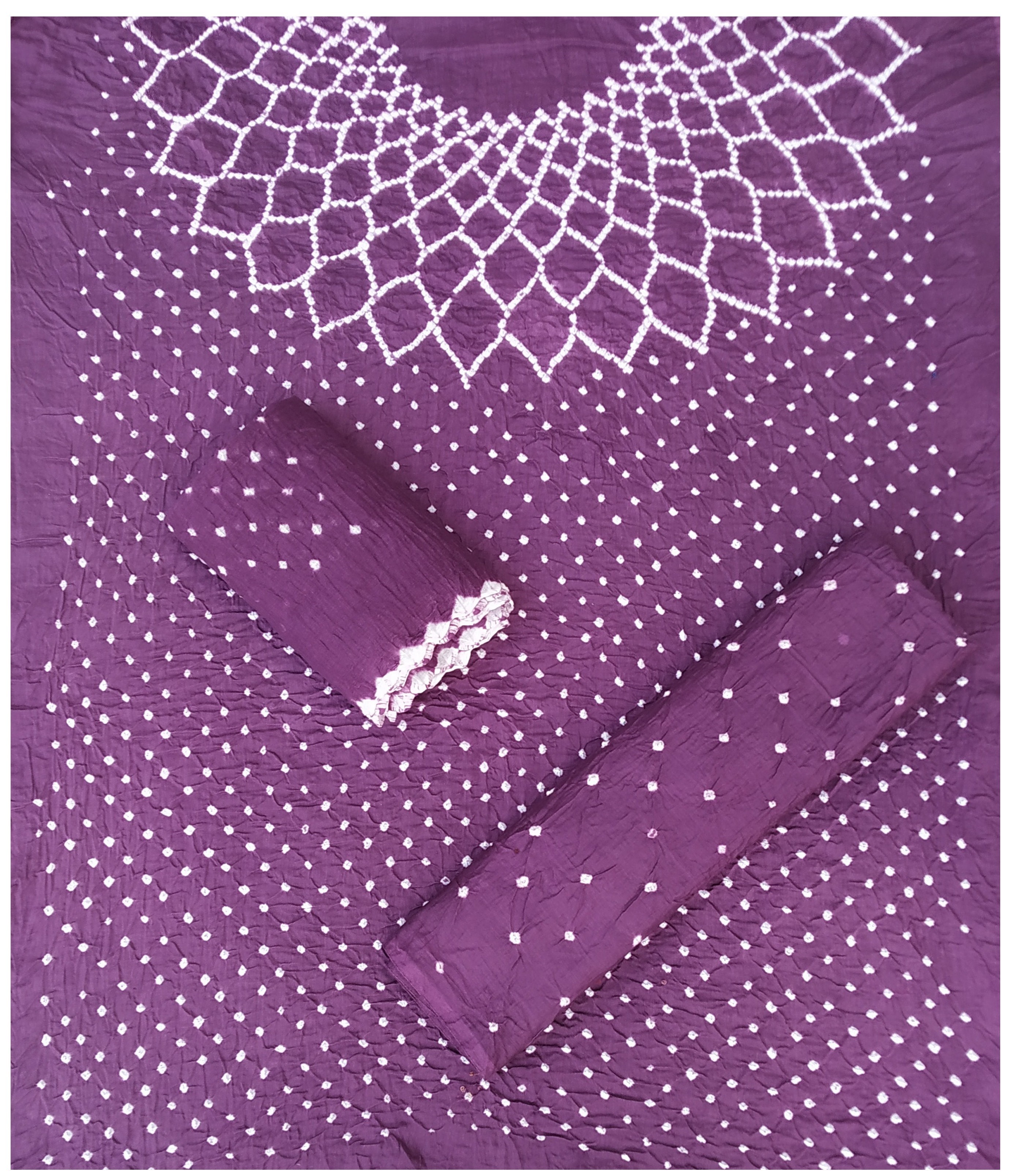 Dark Purple Bandhani Dress - AHVAN Handicrafts