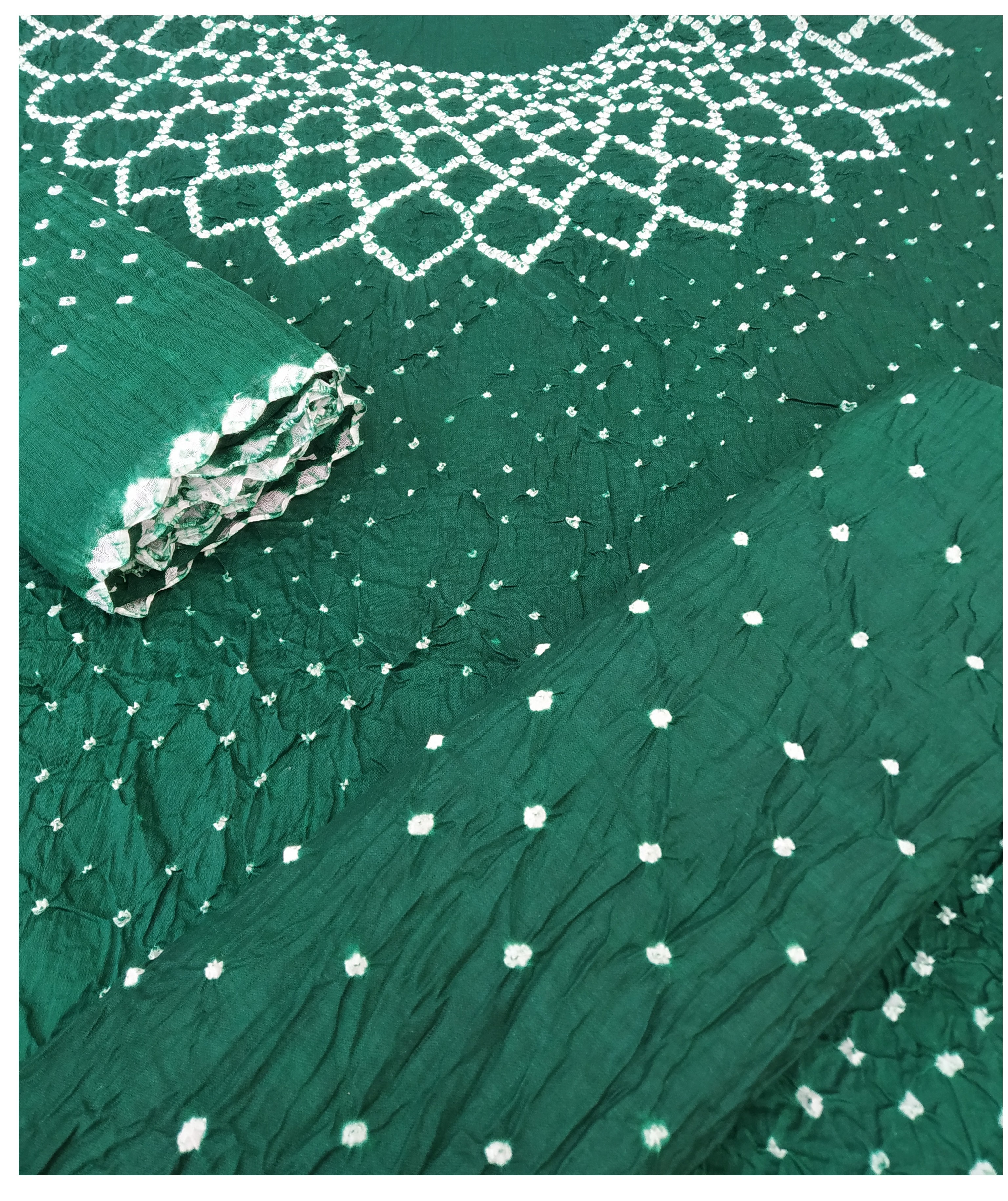 Green Bandhani Dress - AHVAN Handicrafts