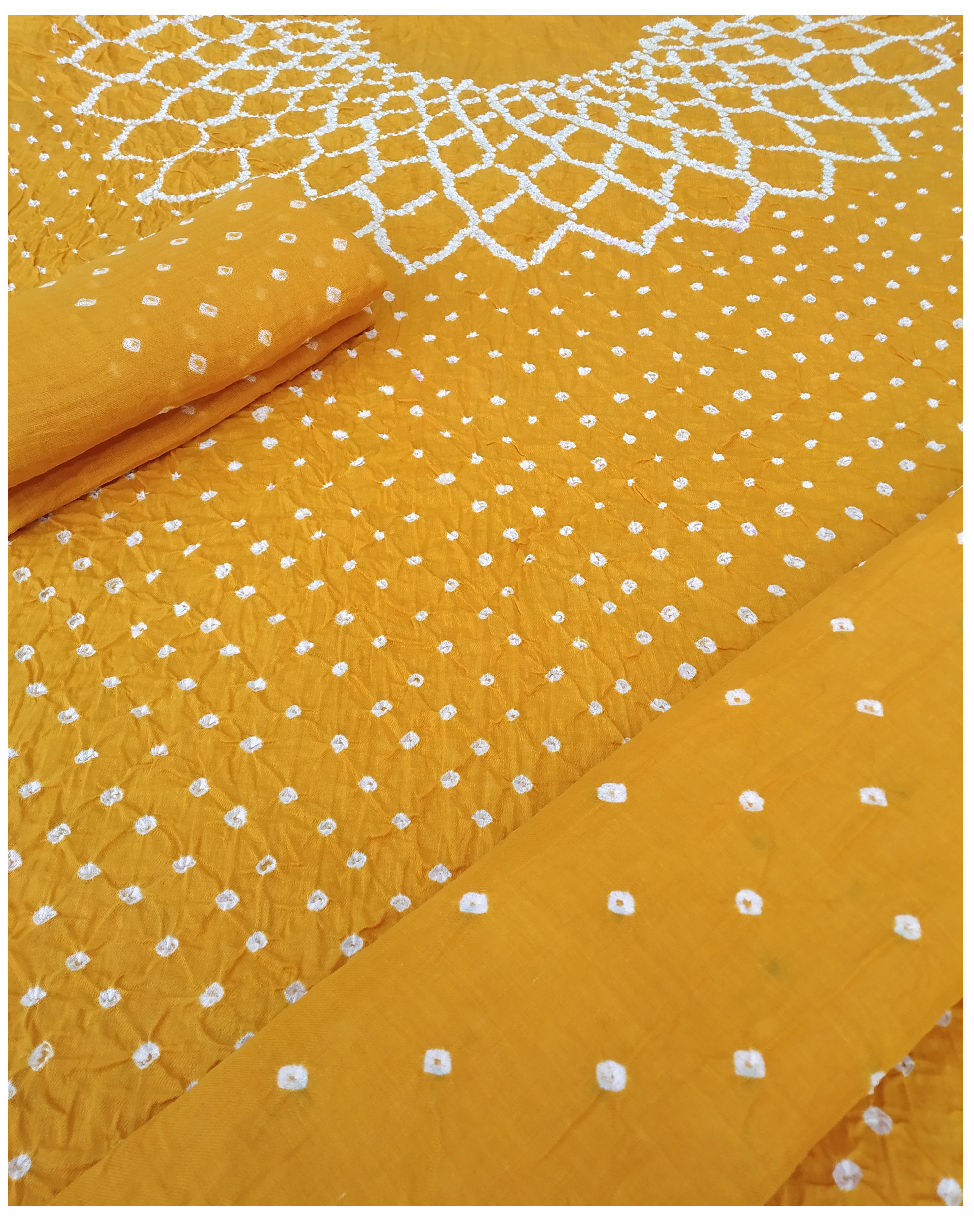 Golden Yellow Bandhani Dress - AHVAN Handicrafts