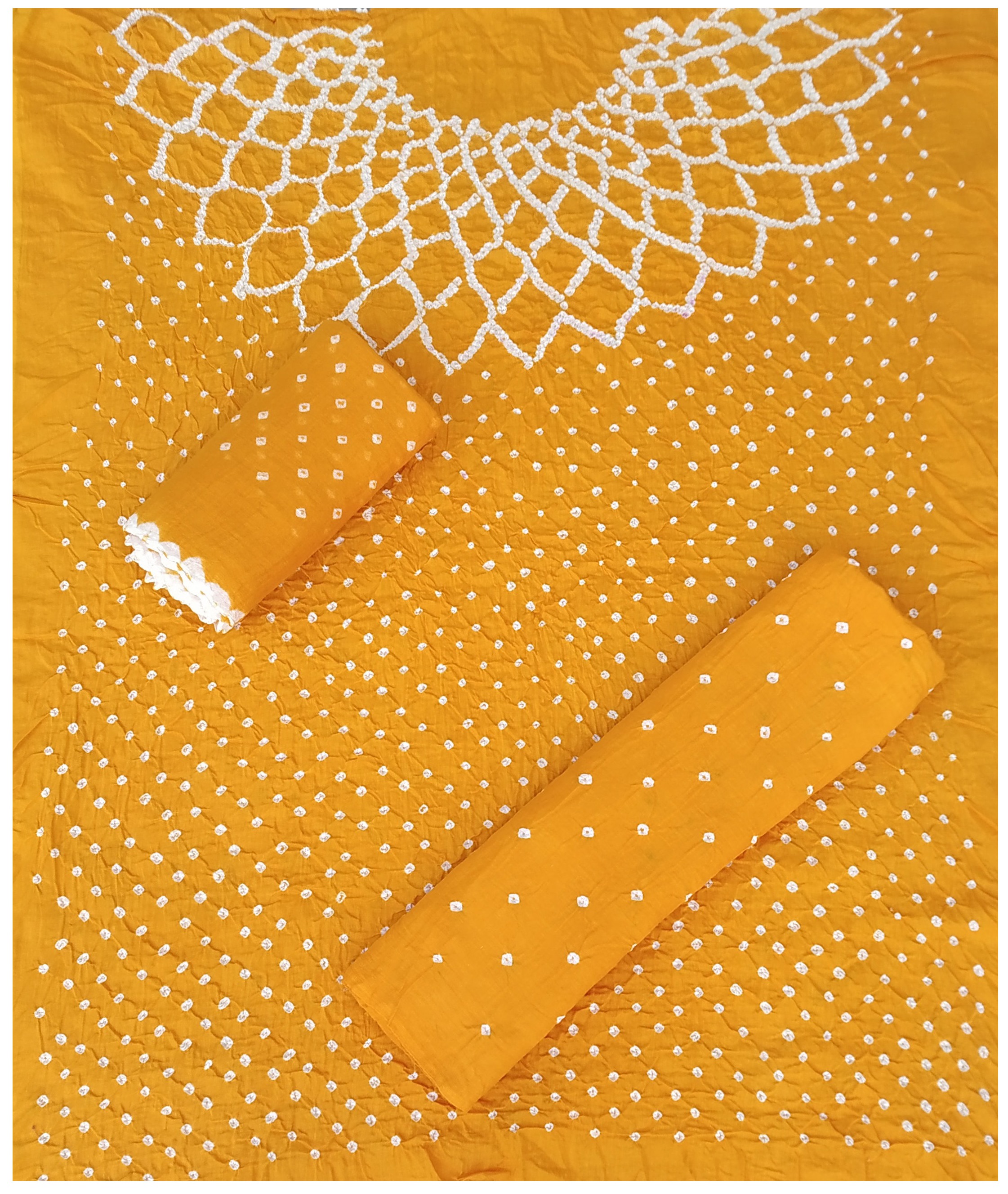 Golden Yellow Bandhani Dress - AHVAN Handicrafts
