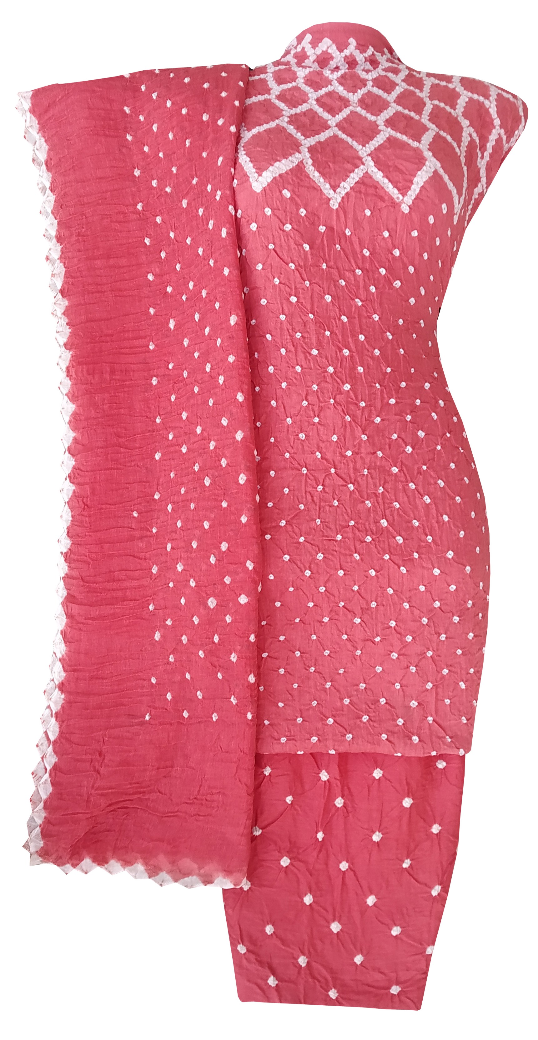 Rose Pink Bandhani Dress - AHVAN Handicrafts