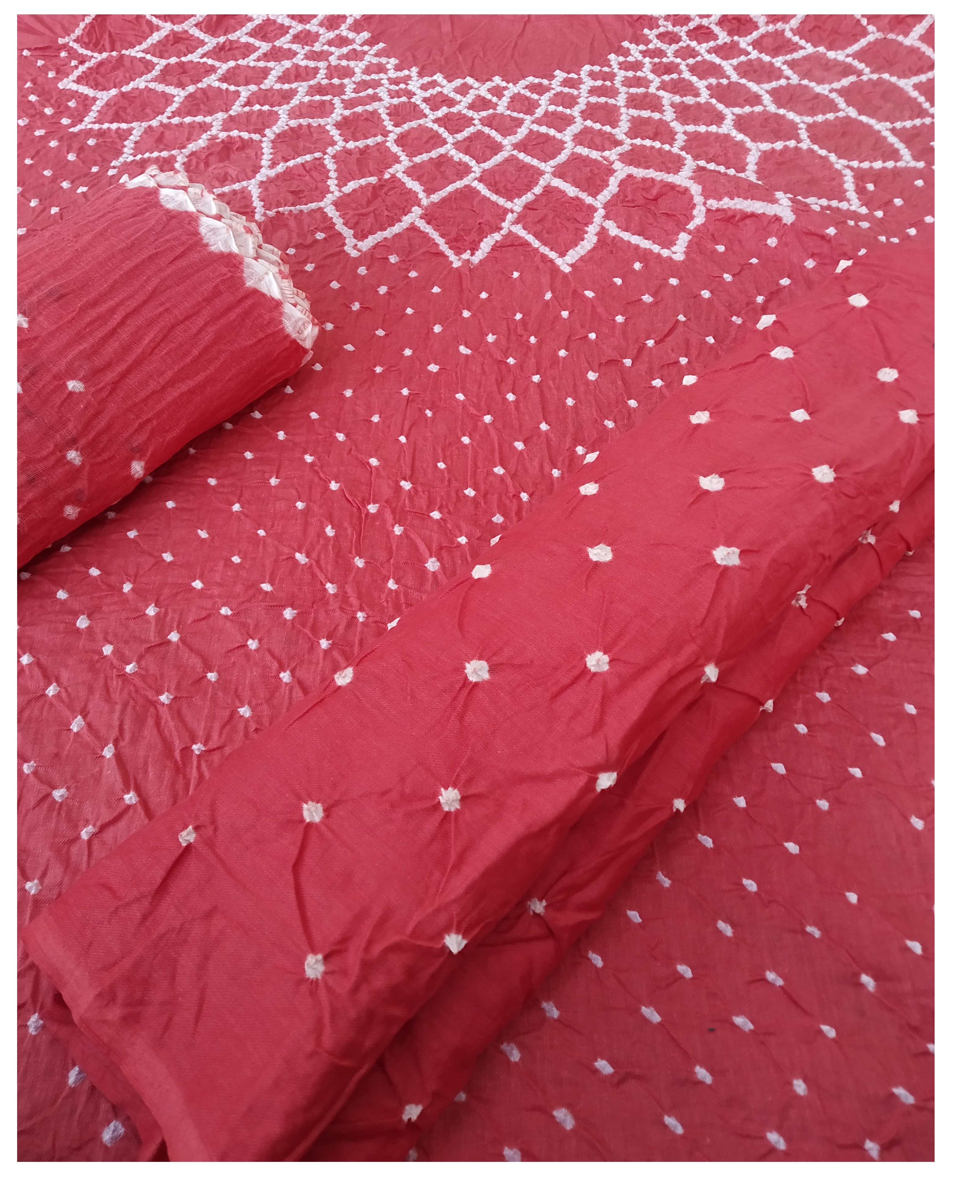 Rose Pink Bandhani Dress - AHVAN Handicrafts