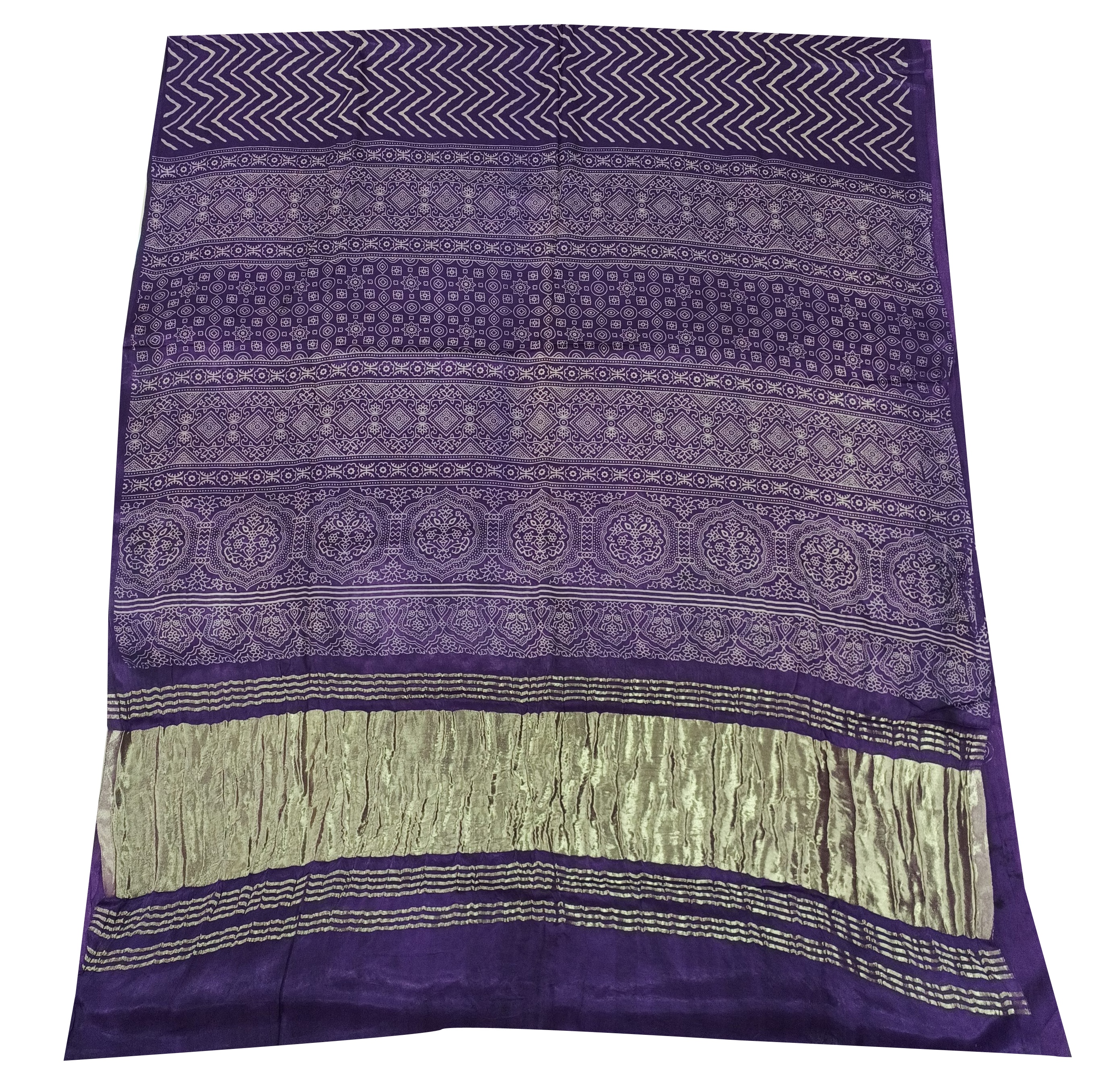 Lariya Print Blue Modal Silk Saree - AHVAN Handicrafts