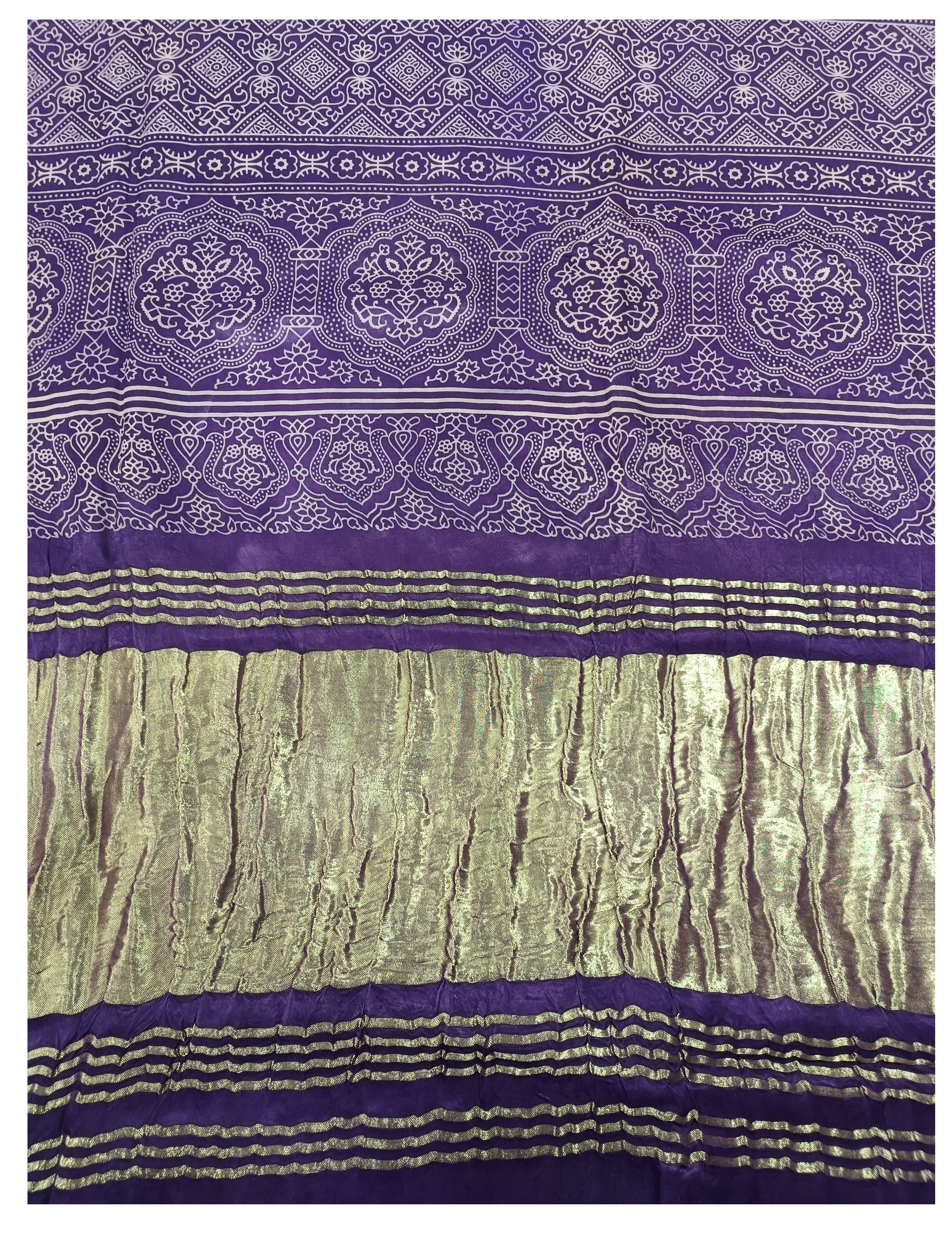 Lariya Print Blue Modal Silk Saree - AHVAN Handicrafts